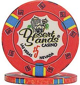 Desert Sands Casino 10g $5 Poker Chip Sold by the Roll, 10-DS5